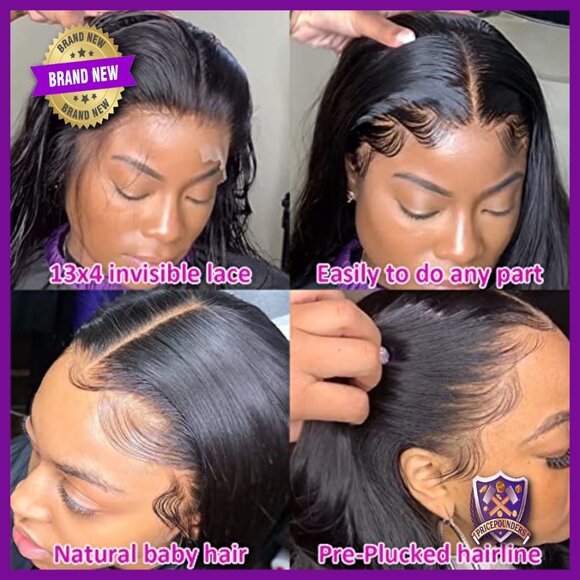 Human Hair Lace Front Wig 26 Inch Brazilian Straight 220% Density